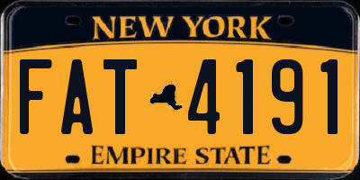 NY license plate FAT4191