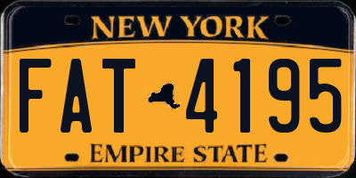 NY license plate FAT4195