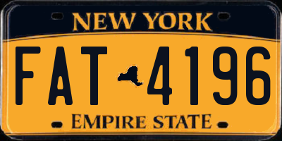 NY license plate FAT4196