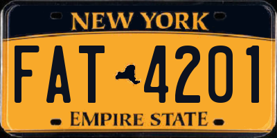 NY license plate FAT4201