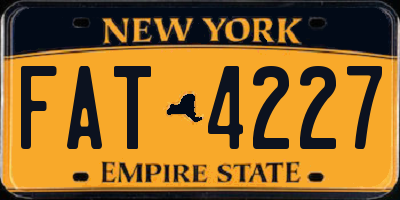 NY license plate FAT4227