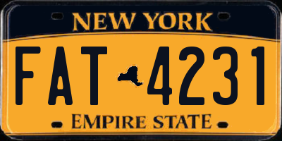 NY license plate FAT4231