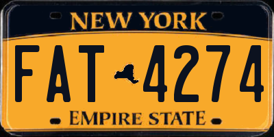 NY license plate FAT4274
