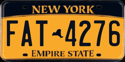 NY license plate FAT4276