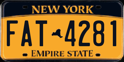 NY license plate FAT4281