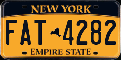NY license plate FAT4282