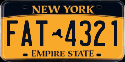 NY license plate FAT4321