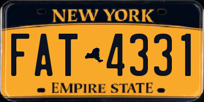 NY license plate FAT4331