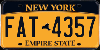 NY license plate FAT4357