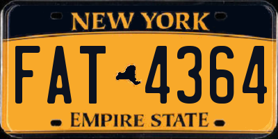 NY license plate FAT4364
