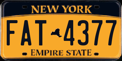 NY license plate FAT4377