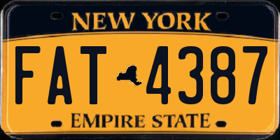 NY license plate FAT4387