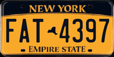 NY license plate FAT4397