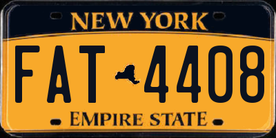 NY license plate FAT4408