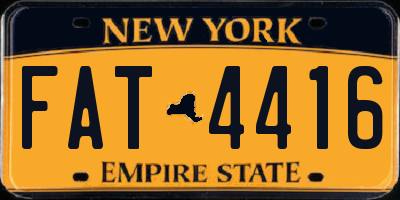 NY license plate FAT4416