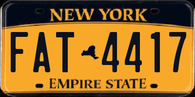 NY license plate FAT4417