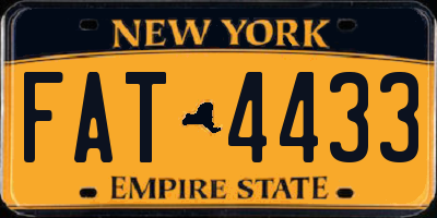 NY license plate FAT4433