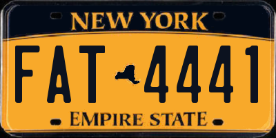 NY license plate FAT4441