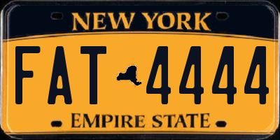 NY license plate FAT4444
