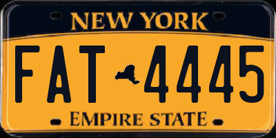 NY license plate FAT4445