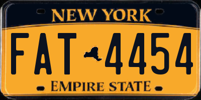 NY license plate FAT4454