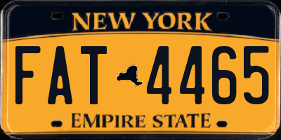 NY license plate FAT4465