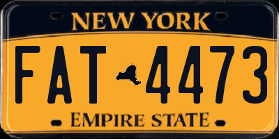 NY license plate FAT4473