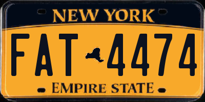 NY license plate FAT4474