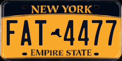 NY license plate FAT4477