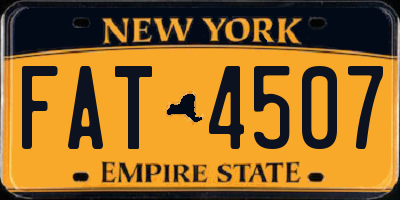 NY license plate FAT4507