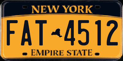 NY license plate FAT4512