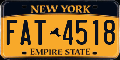NY license plate FAT4518
