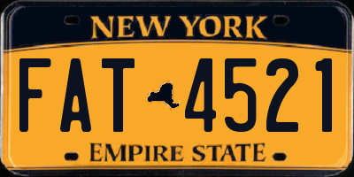 NY license plate FAT4521