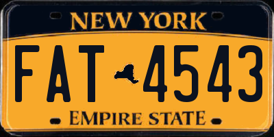 NY license plate FAT4543