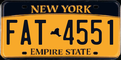 NY license plate FAT4551