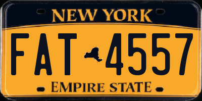 NY license plate FAT4557