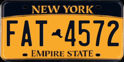 NY license plate FAT4572