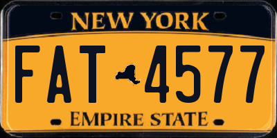 NY license plate FAT4577