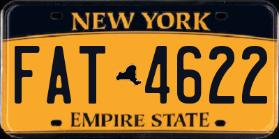 NY license plate FAT4622