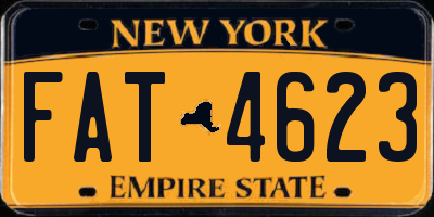 NY license plate FAT4623