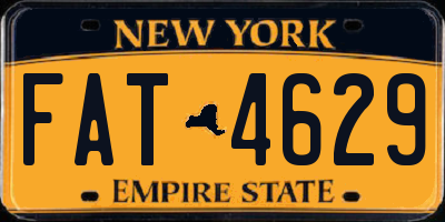 NY license plate FAT4629