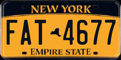 NY license plate FAT4677