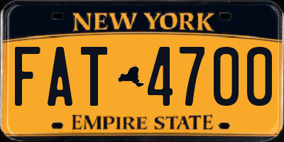NY license plate FAT4700