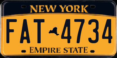 NY license plate FAT4734