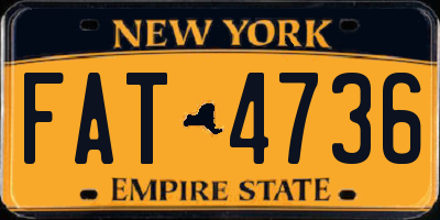 NY license plate FAT4736