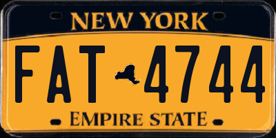 NY license plate FAT4744