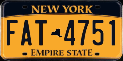NY license plate FAT4751