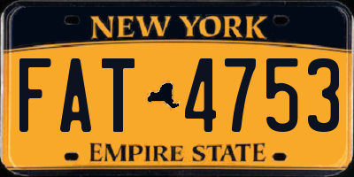 NY license plate FAT4753