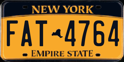 NY license plate FAT4764