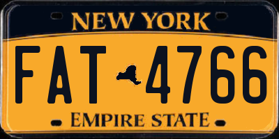 NY license plate FAT4766